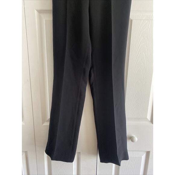 Ralph Lauren Purple Label Womens 6 Black Straight Leg Silk Pants Made in Italy - Picture 3 of 7